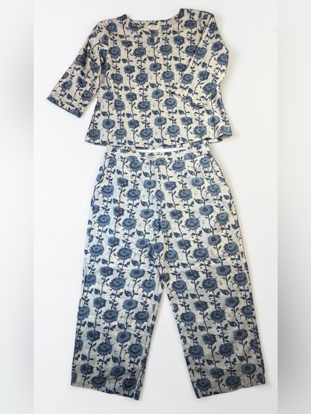 Jisara Block Print Cotton Pajama Set Size XL - Picture 3 of 8